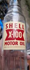 Rare SHELL X 100 Motor Oil Bottle Vintage 1pint Small 