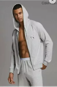 NWT Calvin Klein cK1 - Lightweight Full-Zip Men's Hoodie Grey Heather - Size L - Picture 1 of 4