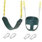 Swing Set - Toddler High Back Full Bucket Swing - Heavy Duty Swing Seat - Green