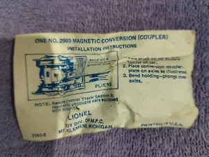 Lionel 2980-2 Magnetic conversion Coupler Factory sealed MPC - Picture 1 of 2