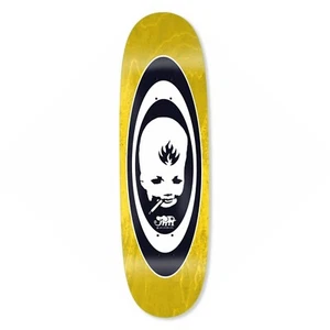 BLACK LABEL SKATES THUMBHEAD OVAL EGG SHAPED SKATEBOARD DECK 9.5" - YELLOW STAIN - Picture 1 of 1