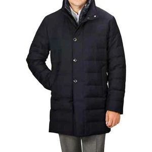 Montecore Navy Blue  Coat With Down Filling MSRP -$1300 Size L, US 44R, Italy 54 - Picture 1 of 6