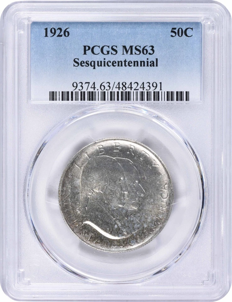 Sesquicentennial Commemorative Silver Half Dollar 1926 MS63 PCGS - Image 1 of 2