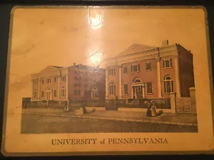 RARE!! Antique University of Pennsylvania Tin Serving Tray Twin Buildings at 9th - Picture 1 of 4