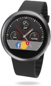 MyKronoz ZeRound2 Smartwatch, Touchscreen, Silikonband schwarz - wie neu - Bild 1 von 1