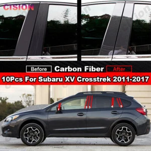 10Pcs Carbon Fiber BC Pillar Post Trim Cover For Subaru XV Crosstrek 2012-2017 - Picture 1 of 9