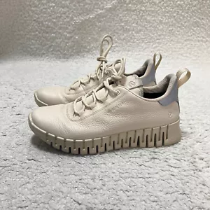 ECCO Shoes Womens 8 Tan Gruuv Leather GTX Waterproof Sneakers Hiking Outdoors - Picture 1 of 15