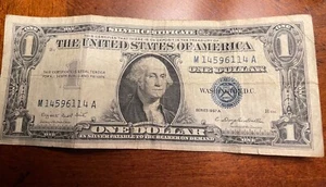 1957A A $1 One Dollar USA Blue Seal Note - Silver Certificate - Picture 1 of 2