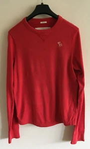 ABERCROMBIE AND FITCH MUSCLE RED LONG SLEEVE TOP SIZE L - Picture 1 of 9