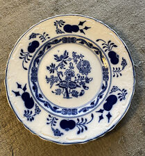 Antique German Flow Blue Onion Pattern Plate Germany