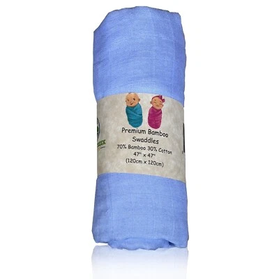 Baby Swaddling Blanket | 70% Bamboo 30% Cotton Receiving Blanket Lavender - Image 1 of 4
