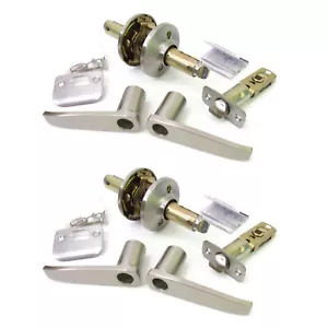 2 Stück Satin Nickel Hebel Sichtschutzschloss für 1-3/8 bis 1-3/4" EZ Set Türklinken - Bild 1 von 7