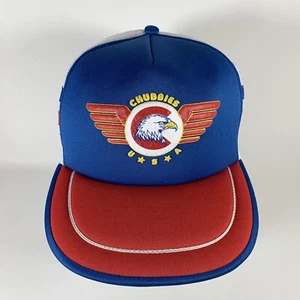CHUBBIES USA Bald Eagle / Wings Logo Snapback Trucker Cap, Red/Blue/White - Picture 1 of 9