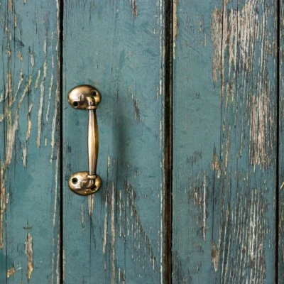 Furniture handle, nostalgic push handle, patinated brass door handle-small - Image 1 of 4