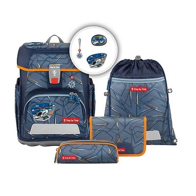 Schulranzen Jungen Step by Step CLOUD Helicopter Sam 5-teiliges Set Schultasche - Bild 1 von 4