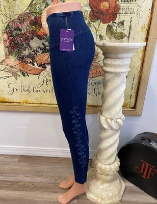 Legging moldeador elástico de algodón Yummie con bordado floral S nuevo pequeño Foto 1 de 4