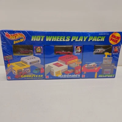Hot Wheels Sto & Go Play Pack McDonald's Goodyear Heliport 1995 Playset Vtg NOS - Image 1 of 4