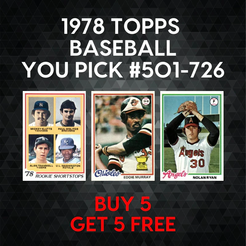 1978 Topps Baseball #501-726 - YOU PICK - Complete Your Set - Image 1 of 1