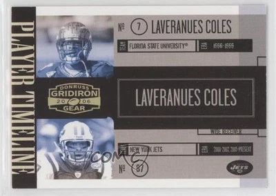 2006 Donruss Gridiron Gear Player Timeline Gold /100 Laveranues Coles #PT-3 - Image 1 of 2