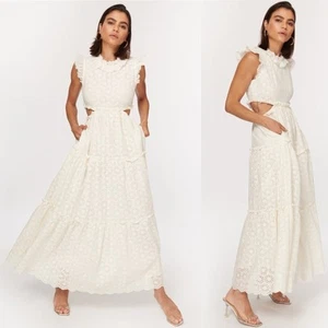 Cami NYC Dulce maxi Dress Ceramic white eyelet cottage core romantic summer Sz S - Picture 1 of 10