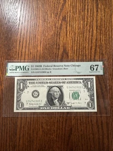Fr 1902-G 1963B $1 FRN G547419051 PMG 67EPQ Chicago Granahan/Barr 1963-B - Picture 1 of 3