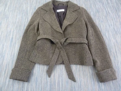 MaxMara Women’s Blazer Jacket UK 14 Wool Blend Brown Belted Italian Tailored - Image 1 of 4