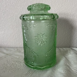 Indiana Glass Co-Diaara -Chantilly Green - Barattolo per biscotti - Barattolo da 9 pollici con coperchio - Foto 1 di 9