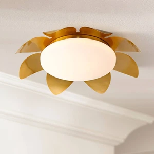 Possini Euro Radiance 16" Wide Brass Flower LED Ceiling Light - Picture 1 of 9