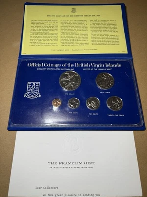 1975 British Virgin Island Proof Set Franklin Mint - Has Sterling Silver $1 Coin - Image 1 of 4