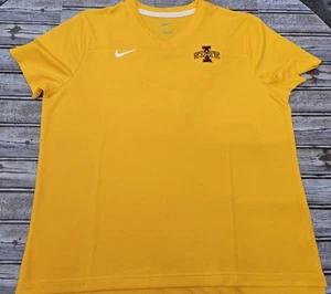 Iowa State Cyclones NCAA Women's XL Nike Dri-Fit Jersey T-Shirt V-Neck Yellow - Picture 1 of 8