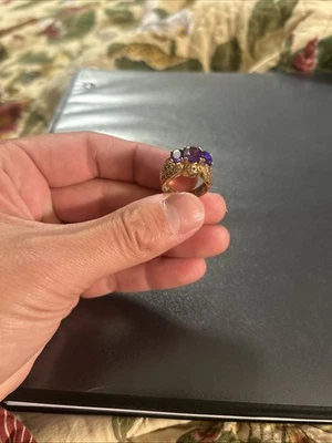 Anillo de mujer amatista oro amarillo 10k talla 7 Foto 1 de 4