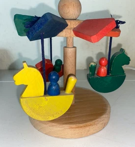 Karussell, Holz Karussell,sigikid. Vintage ca 1970 - Bild 1 von 6