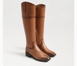 Sam Edelman Drina Whiskey Damen-Reiterstiefel aus Leder mit durchbrochener Zehenpartie Größe 8 neu - Bild 1 von 8