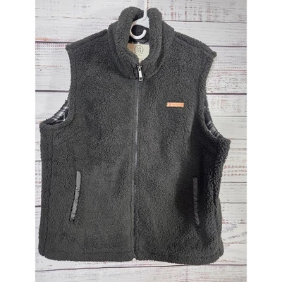 Chaleco polar SAGE Collective XL Sherpa gris con cremallera acogedor para mujer  Foto 1 de 4