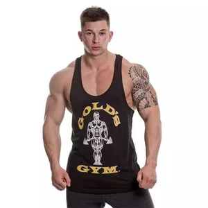 Official Hologram Men's Gold's Gym Muscle Joe Stringer Vest Stretch Bodybuilding - Picture 1 of 4