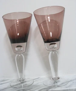 Vintage KROSNO Poland BUBBLE Amethyst Weinglas, Kunstglas - Bild 1 von 4