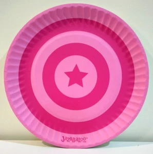 Princess Fairy Horse Pink Star Circles Birthday Party Paper Plates 23cm x12 - Picture 1 of 3