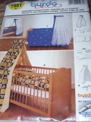 👼🏻 BURDA #1981 - SUPER SWEET NURSERY CANOPY - BUMPER PADS & ETC PATTERN  OZ FF - Image 1 of 2