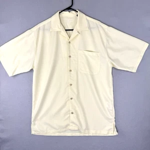 Vintage Ashworth Button Shirt Men's Medium Yellow Short Sleeve - Picture 1 of 10