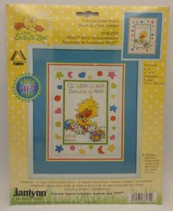 Janlynn Suzy's Zoo Witzy Birth Announcement Counted Cross Stitch Kit 11 x 14inch - Picture 1 of 5