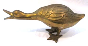 Large Solid Brass Duck Figurine 14" x 5" - Picture 1 of 8