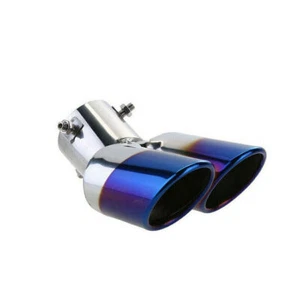 For Toyota Highlander 20-2024 Blue Polished Muffler Dual Exhaust Tip Finisher 1P - Picture 1 of 5