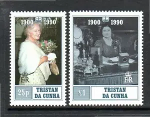 TRISTAN DA CUNHA MNH 1990 SG498-499 90 CUMPLEAÑOS DE LA REINA MADRE - Imagen 1 de 1