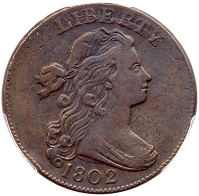 1802 S-238 R-4 PCGS VF 30 Draped Bust Large Cent Coin 1c - Image 1 of 3