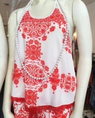 Lulumari 婴儿娃娃吊带背心 Y2K 钩针装饰 尺寸 L — 第 1/4 张图片