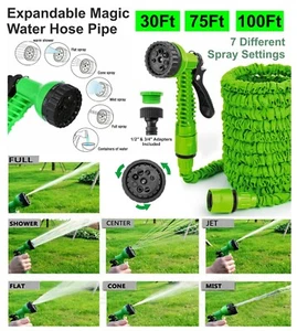 Expandable Flexible Garden Magic Water Hose Pipe Spray Gun Nozzle Heavy Duty UK - Picture 1 of 15