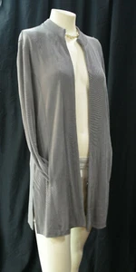 CHICOS light jacket coat blazer shrug travelers grey slinky knit top Chico 1 NEW - Picture 1 of 6