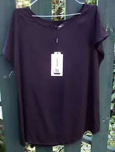 🛍BNWT KM Kiss Milk (Sz 14us) Womens Black Top CUT-OUT BACK Light Modern Fashion - Imagen 1 de 16