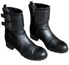 PRADA⚡️Buckle cuff strap nylon lug sole military combat biker boots size 38/8US