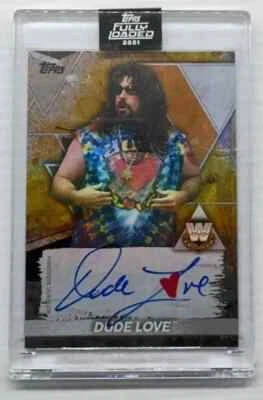 2021 Topps Fully Loaded WWE Dude Love Gold Legends Autograph Auto #32/99 - Image 1 of 2